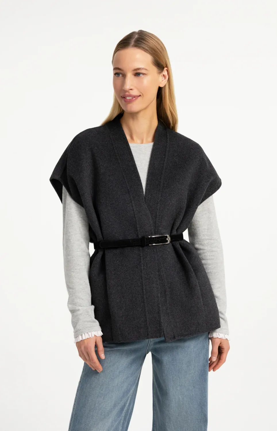 Yaya Oversized bodywarmer Grijs