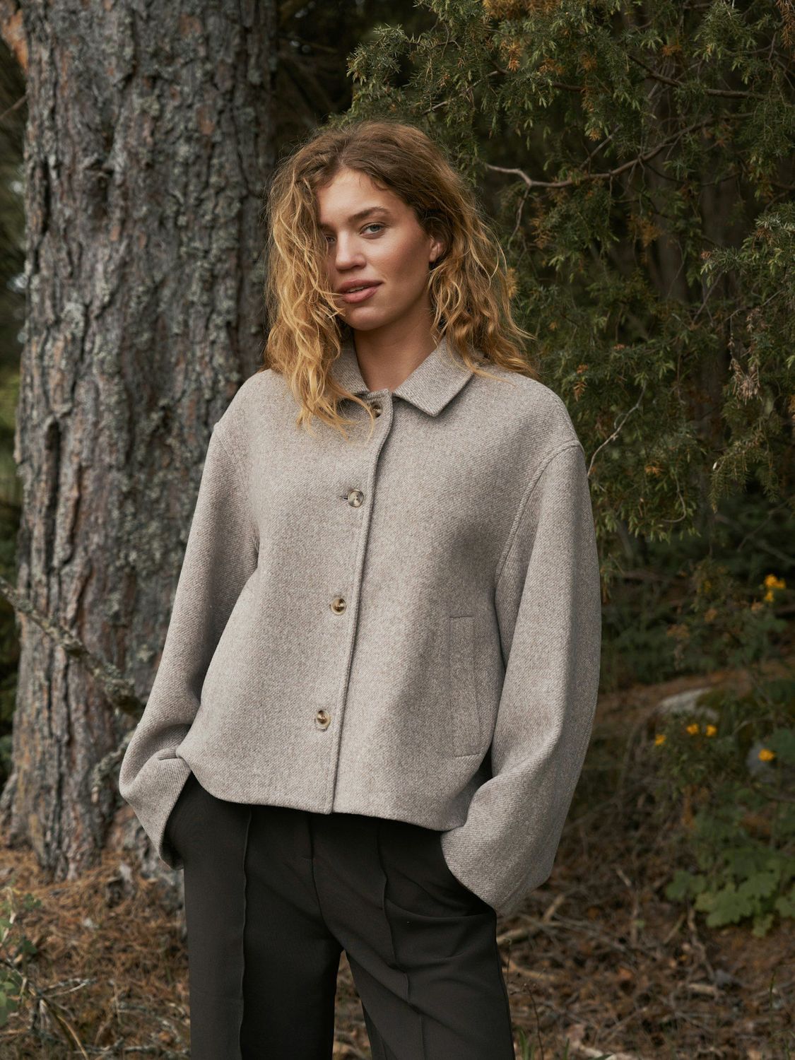 Neo Noir Hamra Herringbone Twill Jacket Beige