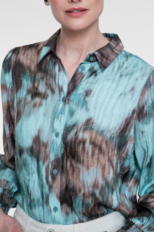 Geisha blouse Bruin/Blauw