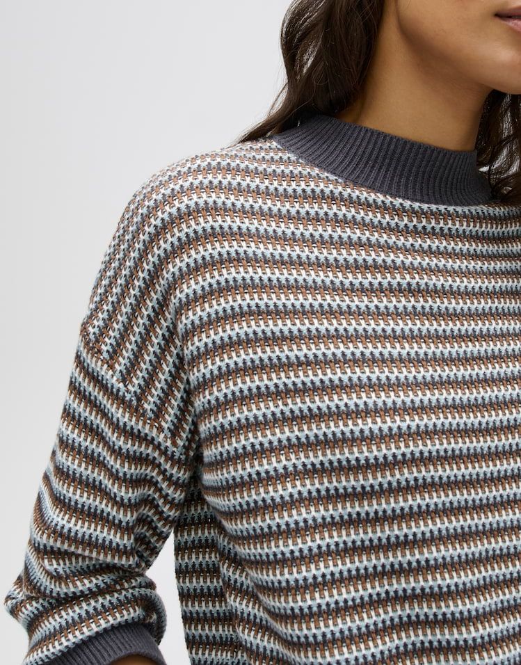 Opus Multicolor trui in BCI katoenmix Regular Fit