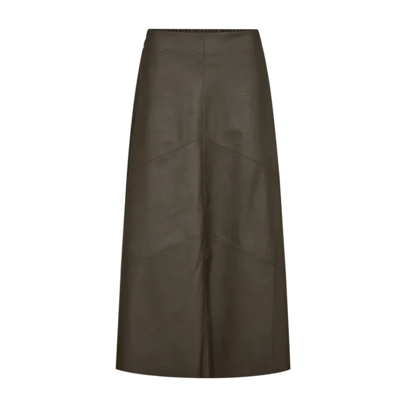Freequent leatherlook rok bruin