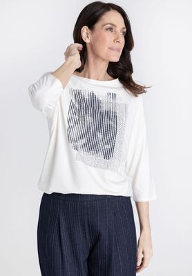 Frank Walder Shirt met Blauwe print Wit