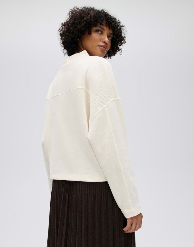 Opus Gestructureerd sweatshirt met een fluweelachtige corduroy-look