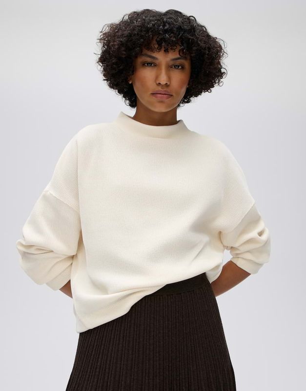 Opus Gestructureerd sweatshirt met een fluweelachtige corduroy-look