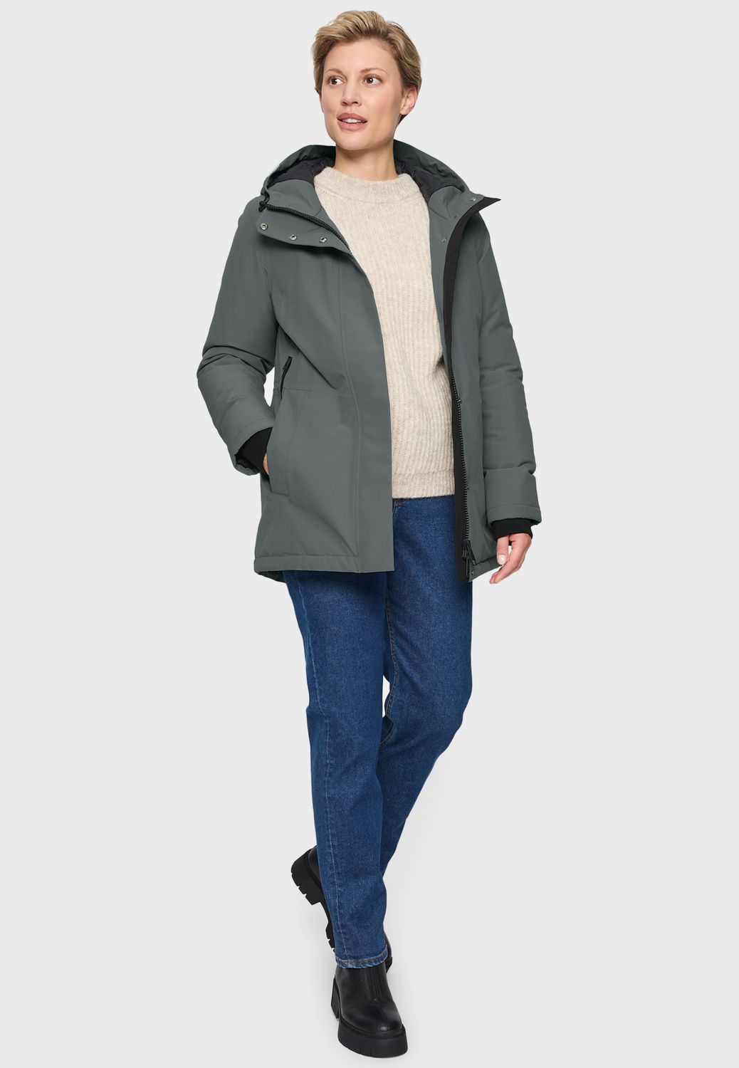 Covered Ladies WOVEN jacket Groen