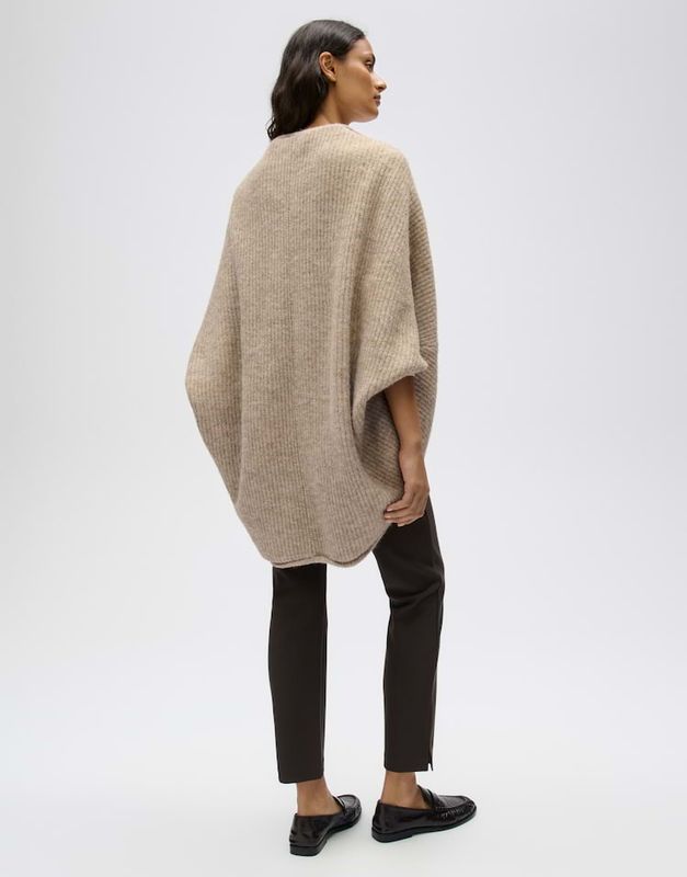 Opus Gebreide cape met een zachte ribbelstructuur