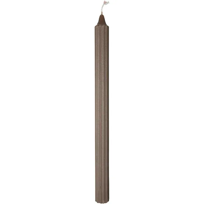 YaYa Classic ribbed dinner candle Bruin