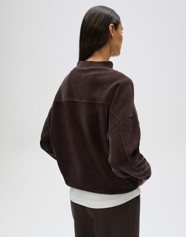 Opus Gestructureerd sweatshirt met een fluweelachtige corduroy-look