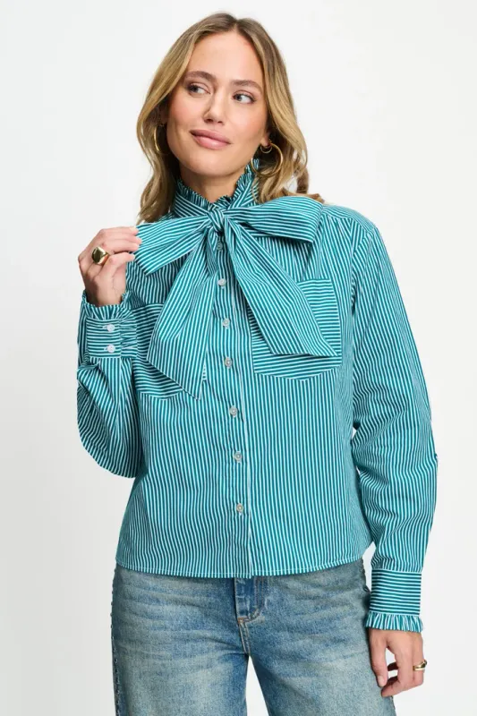 Pom Amsterdam gestreepte blouse Groen