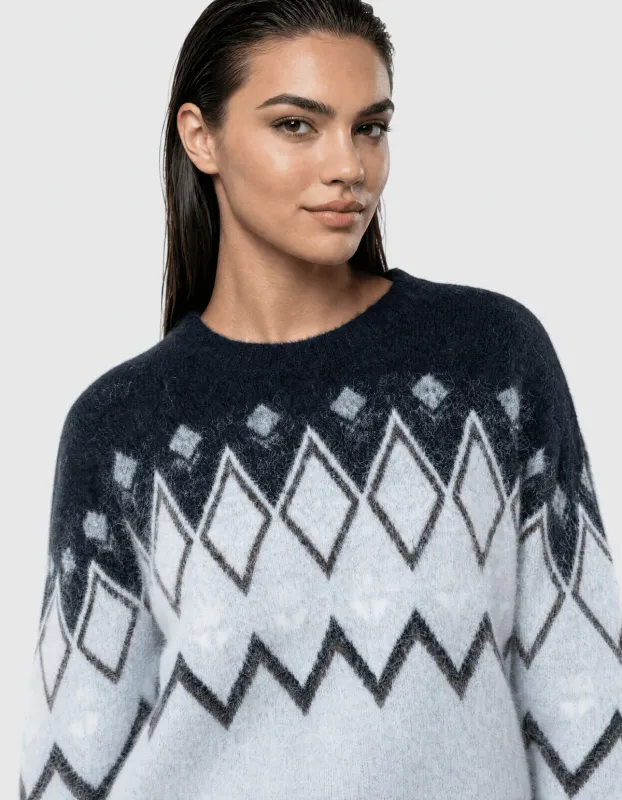 Shoeby ZigZag Gebreide Trui Lichtgrijs Grijs