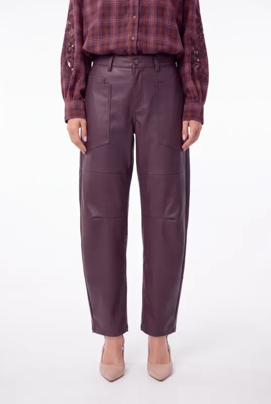 Florez Mandy Leren Trouser Rood