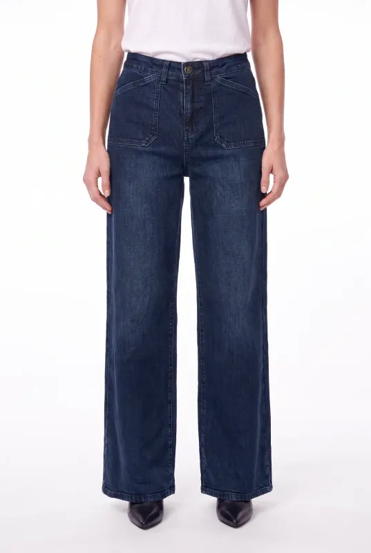 Florez Divina Jeans Indigo Blauw