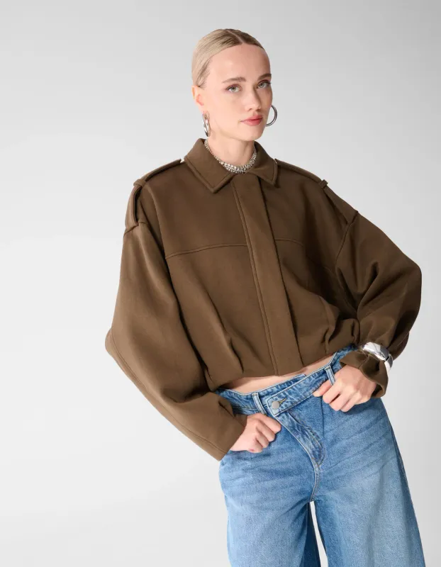 Shoeby Oversized Sweat Jack Khaki Bruin