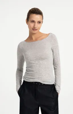 YAYA Top met boothals grijs