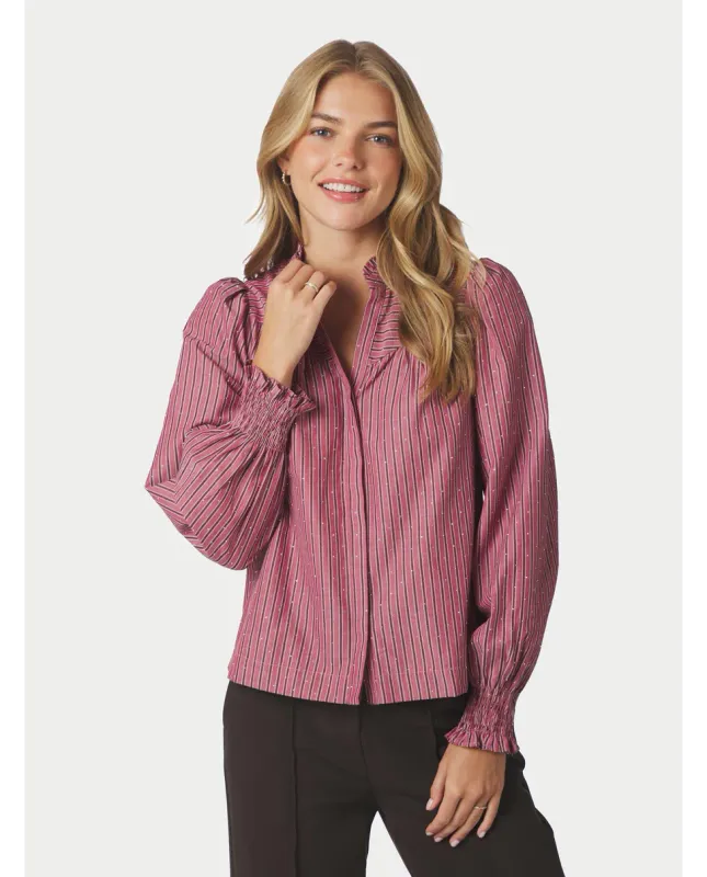 Neo Noir Astrida streepjes Blouse Roze