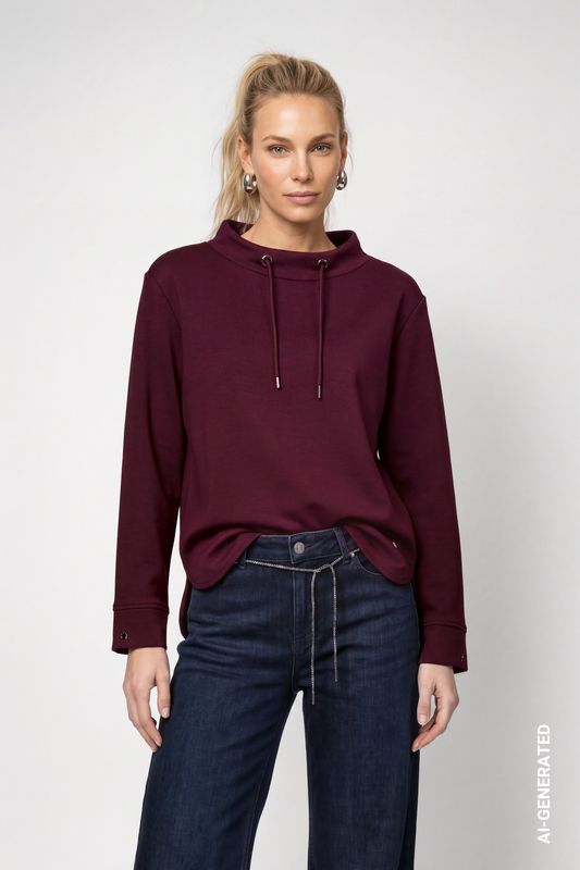 Monari Sweater Hoge halslijn Rood