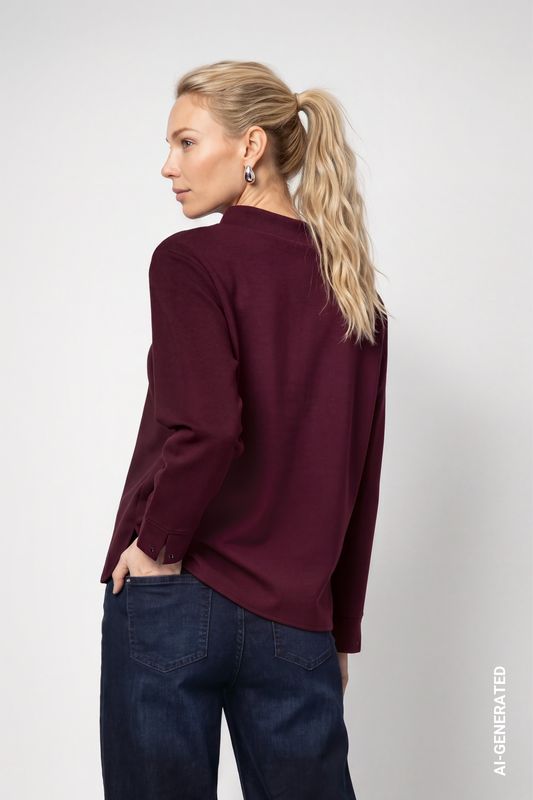 Monari Sweater Hoge halslijn Rood