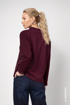 Monari Sweater Hoge halslijn Rood
