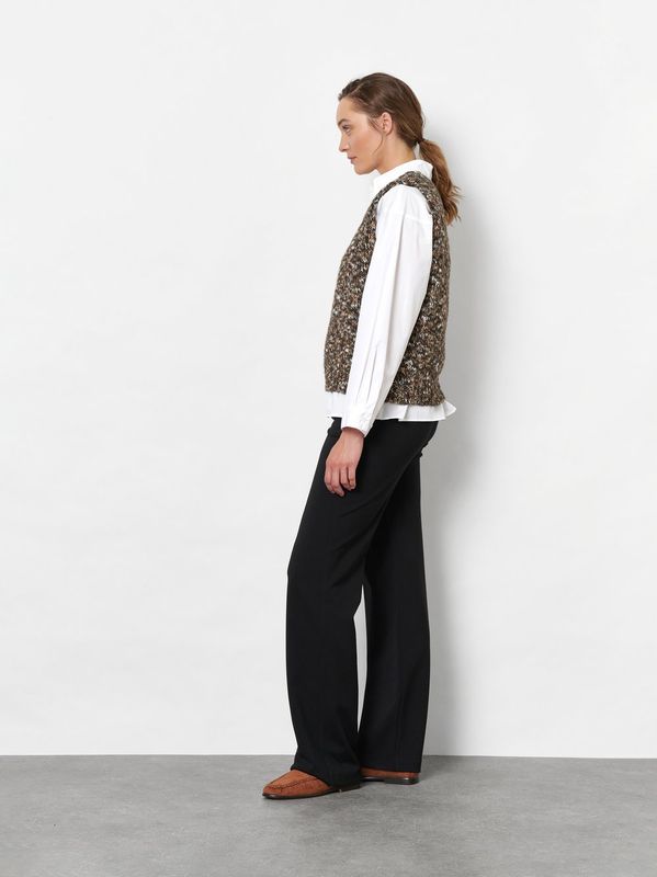 Toni Jenny Wide Leg Broek Zwart
