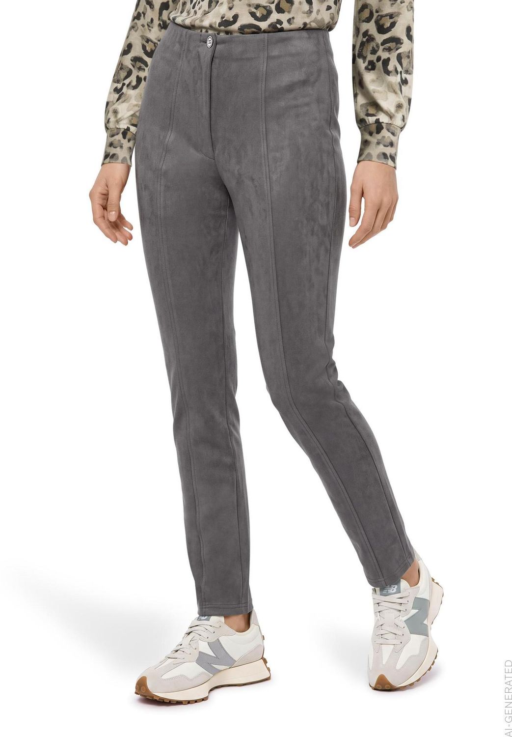 Betty Barclay suedine broek grijs