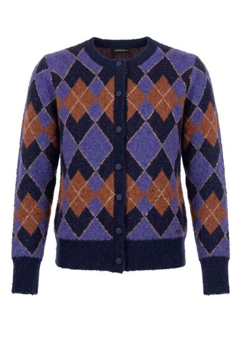 Roberto Sarto Argyle patroon Vest Paars/Bruin