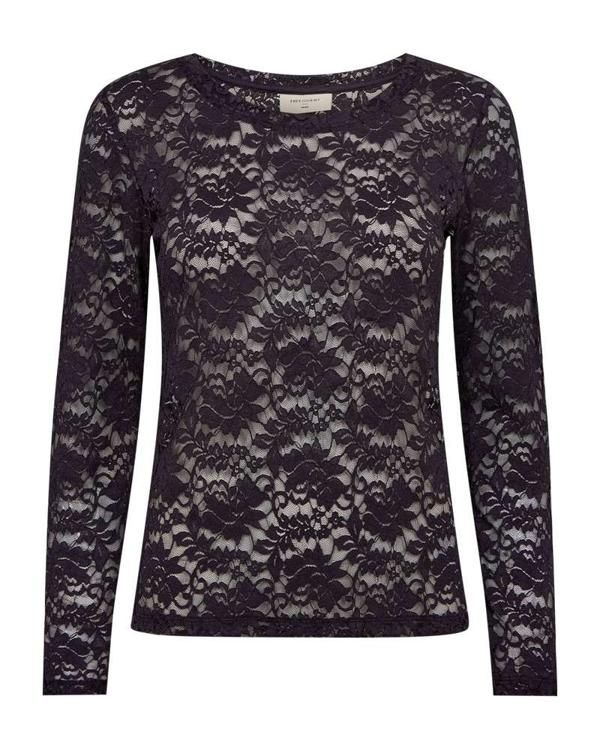 Freequent kanten shirt Paars