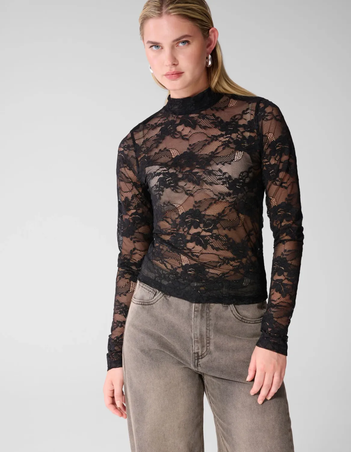 Shoeby  LACE TOP Zwart