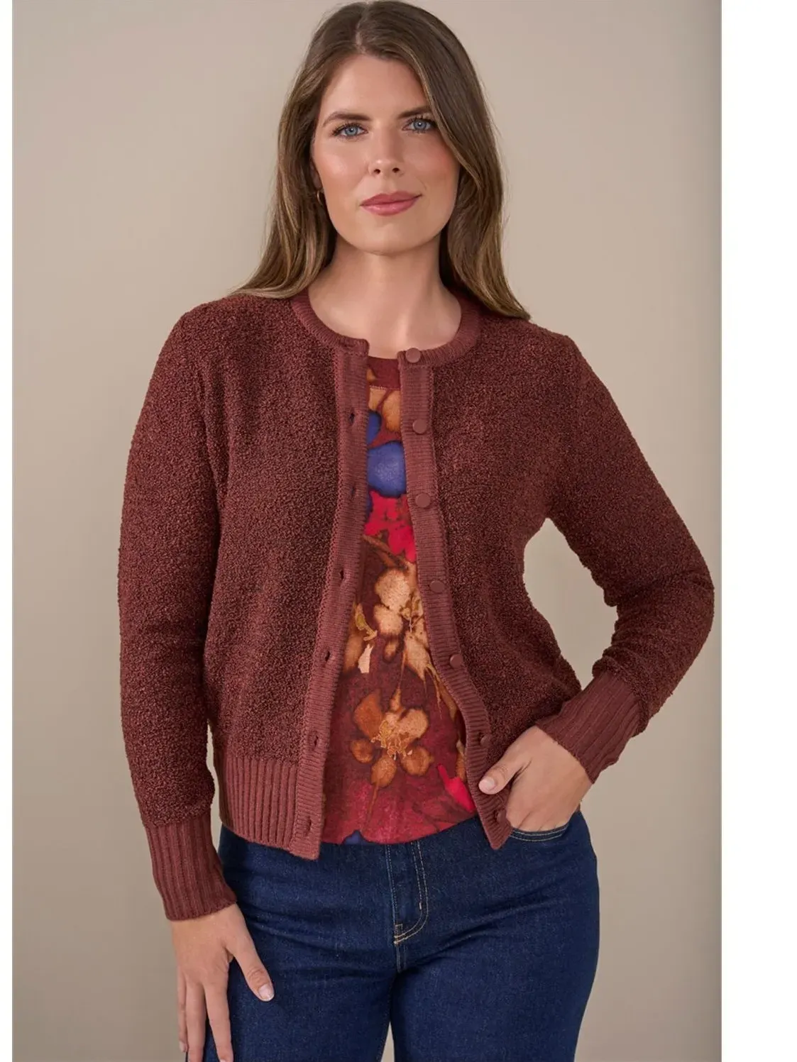 Roberto Sarto Vest bouclé Bruin