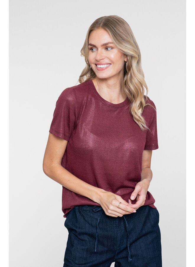 Geisha T-shirt round neck foil Rood