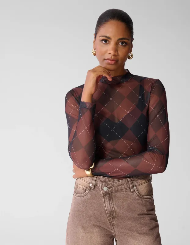 Shoeby Mesh Top Bruin