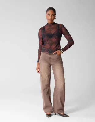 Shoeby Mesh Top Bruin