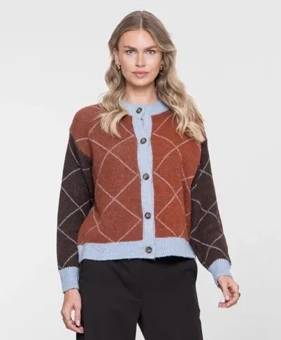 Geisha Vest argyle Bruin