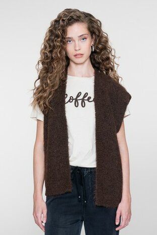 Geisha gebreide Gilet Bruin