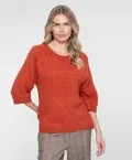 Geisha trui 3/4 mouwen Oranje