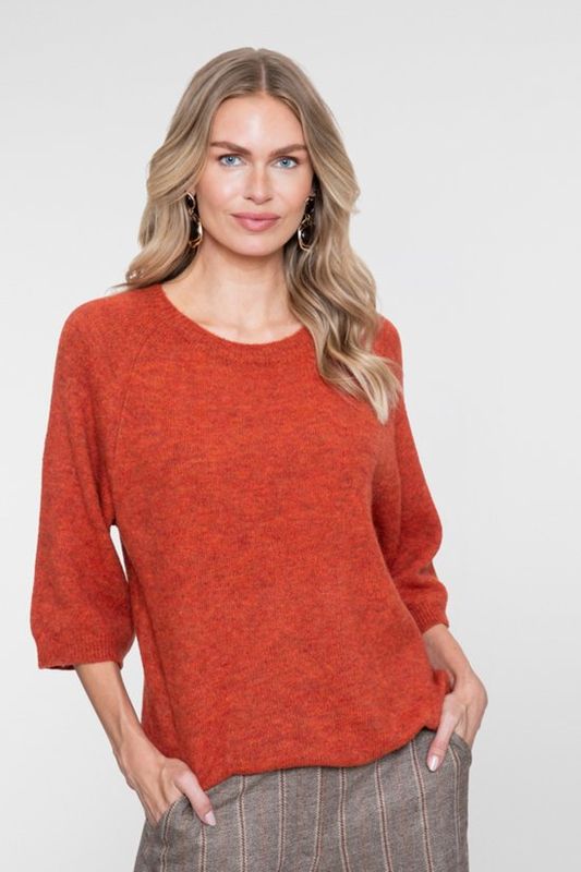 Geisha trui 3/4 mouwen Oranje