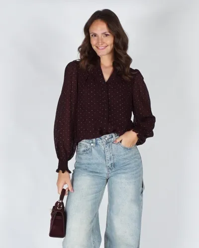 Neo Noir Astrida Polka Dot blouse Rood