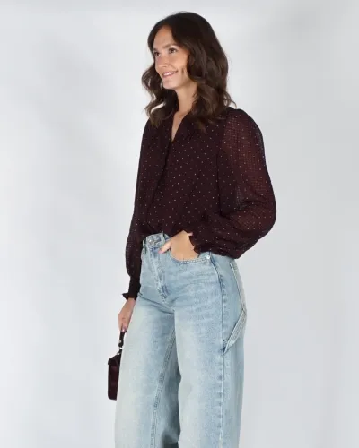 Neo Noir Astrida Polka Dot blouse Rood