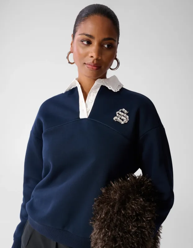 Shoeby COTTON COLLAR SWEAT Blauw