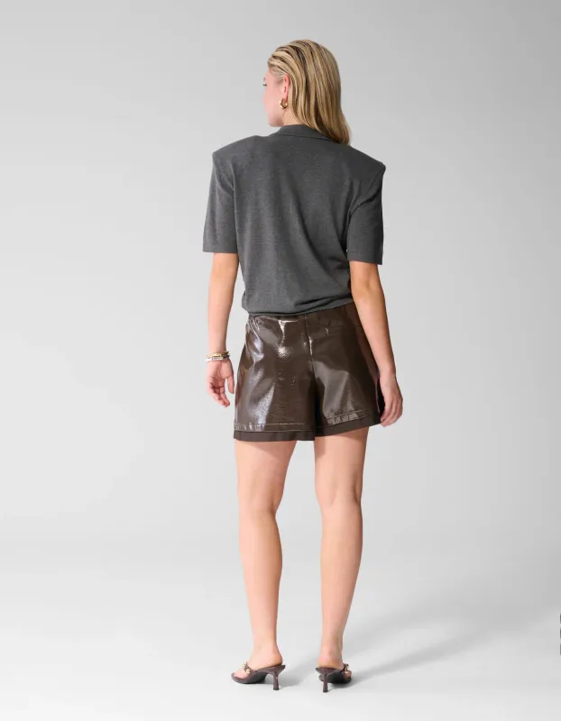Shoeby laque short bruin