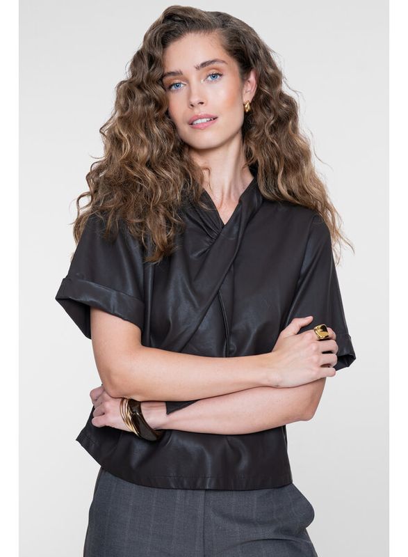Geisha Top PU scarf Bruin