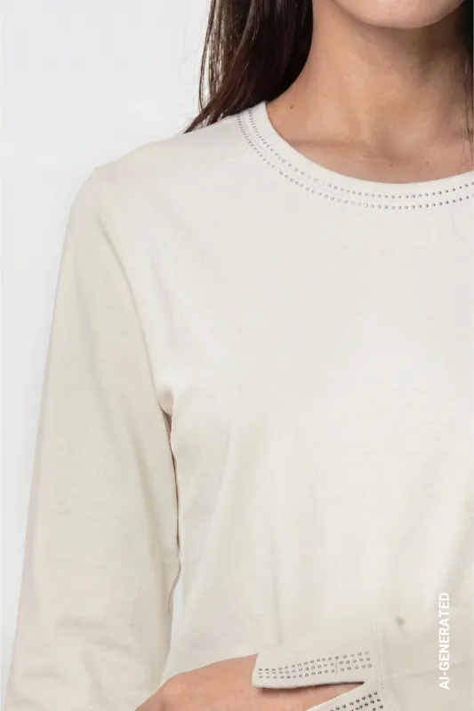 Monari Shirt antique Wit