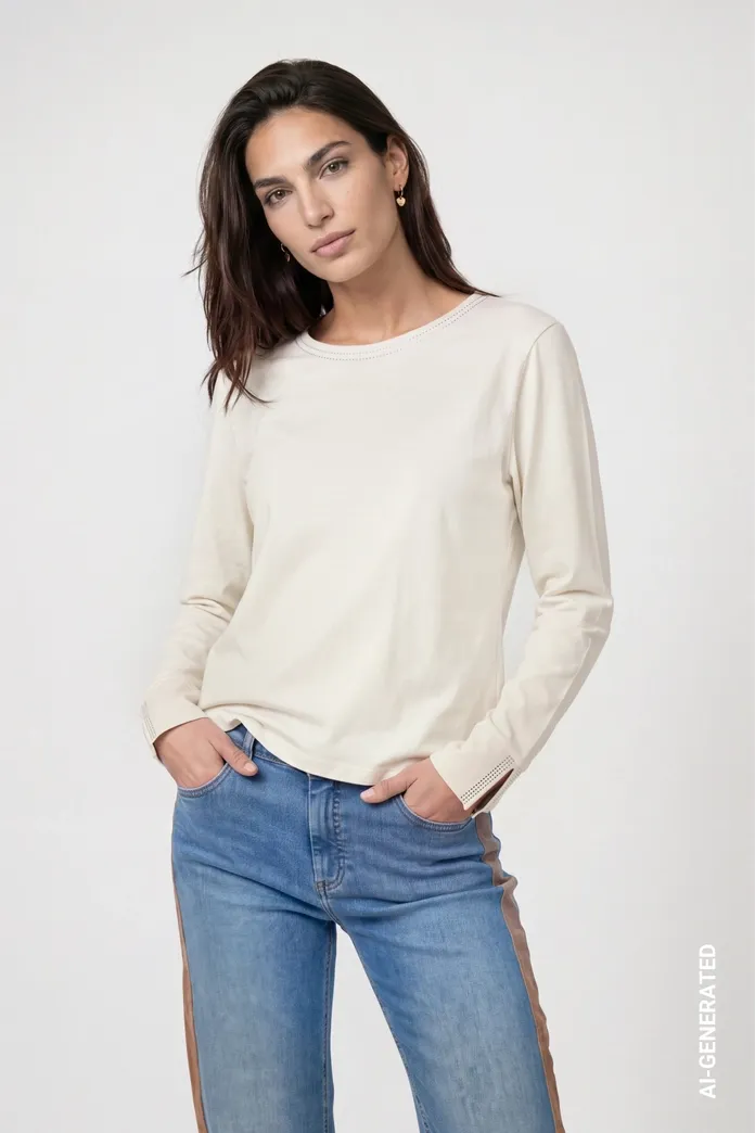 Monari Shirt antique Wit
