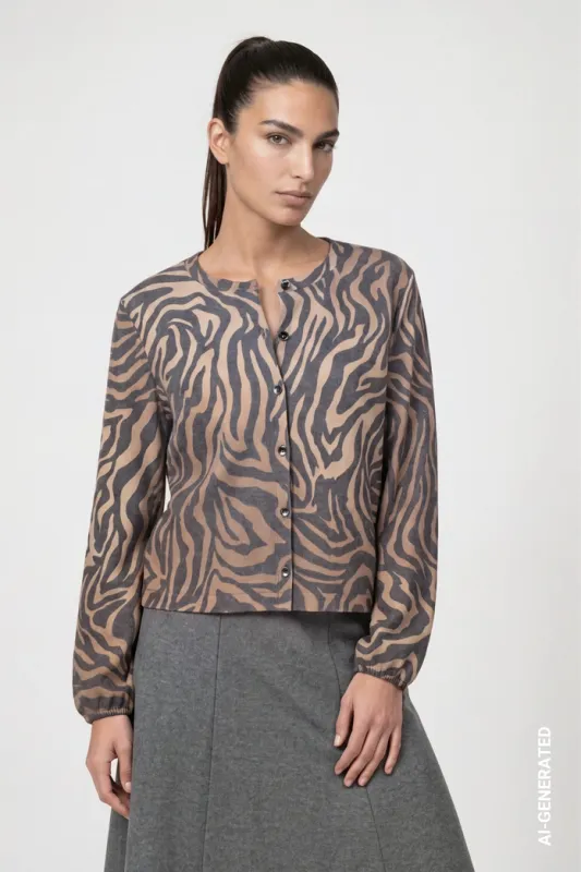 Monari Vest Gemosterd Bruin