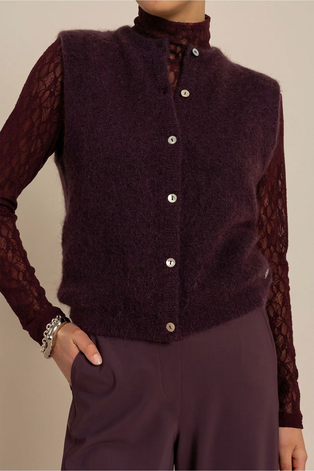 Studio Anneloes Bibi sls cardigan Paars