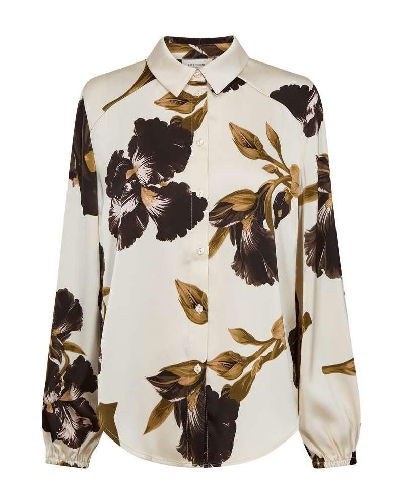Freequent Blouse met bloemenprint Beige/paars