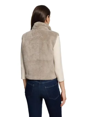 Betty Barclay Pluche vest met ritssluiting Taupe