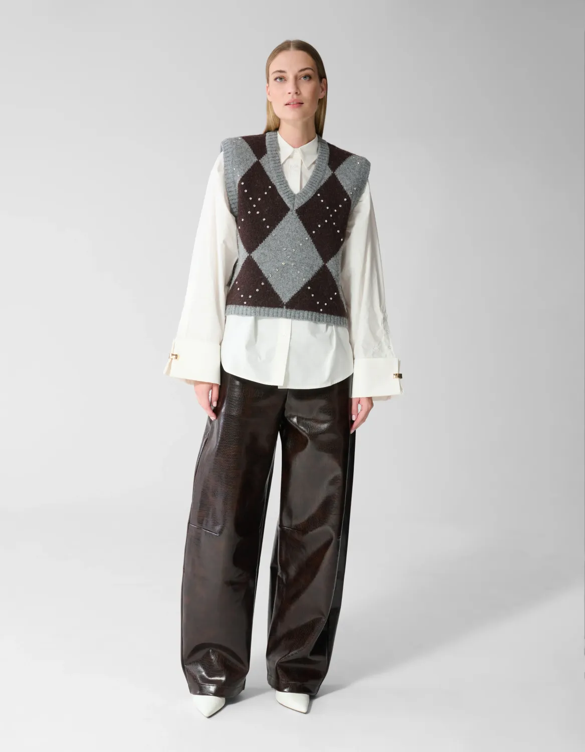 Shoeby Relaxed Ruiten Spencer Grijs/Bruin