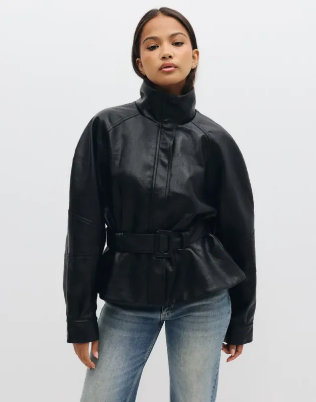 Neo Noir Jaclyn Faux Leather Jacket Zwart