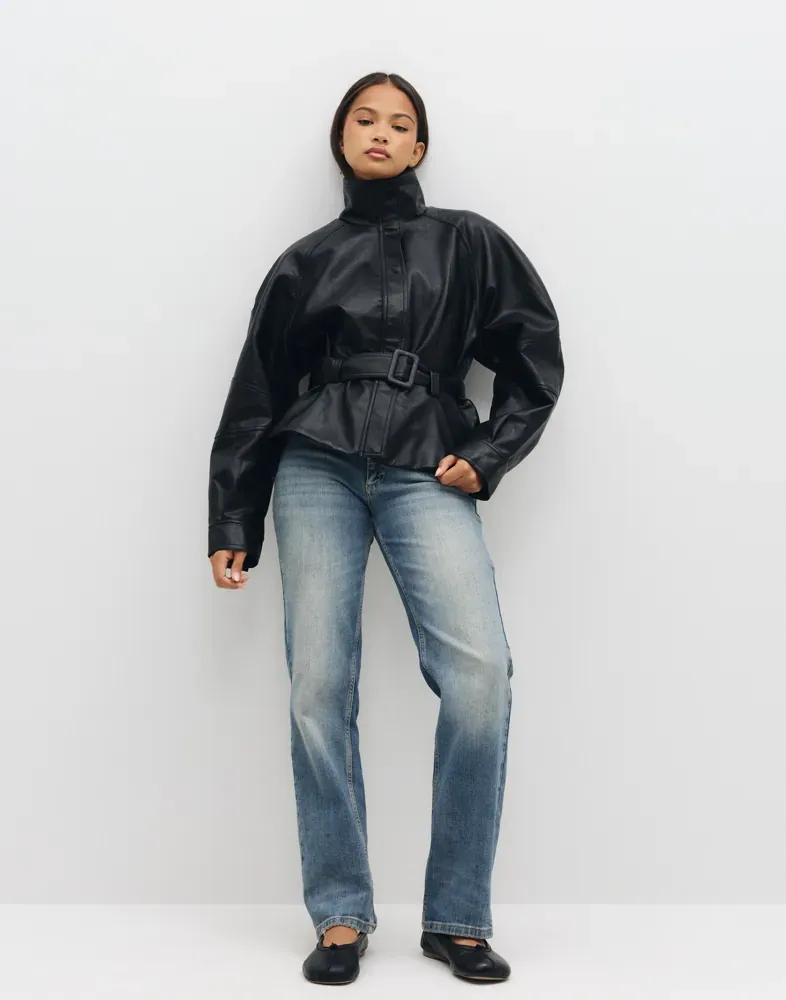 Neo Noir Jaclyn Faux Leather Jacket Zwart