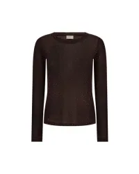Freequent Shirt met Glitter Bruin